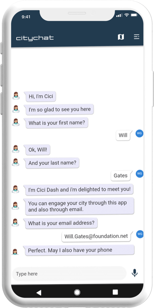 Mobile with chat page