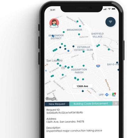 Mobile showing view construction