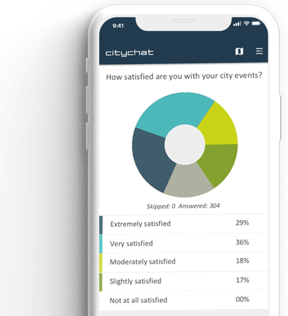 Mobile showing respond to survey